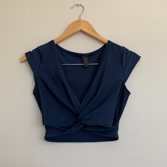 Valija Tops - Valija Navy Blue Crop Tops Stretchy XS